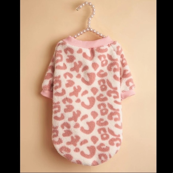 Leopard Print Pet Sweatshirt (Pink) - Picture 2 of 7